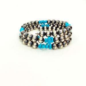Mason Lee Memory Wire Navajo Pearl Bracelet