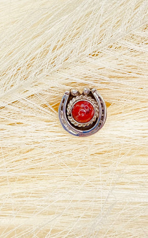 Jimson Belin Apple Coral Horseshoe Ring