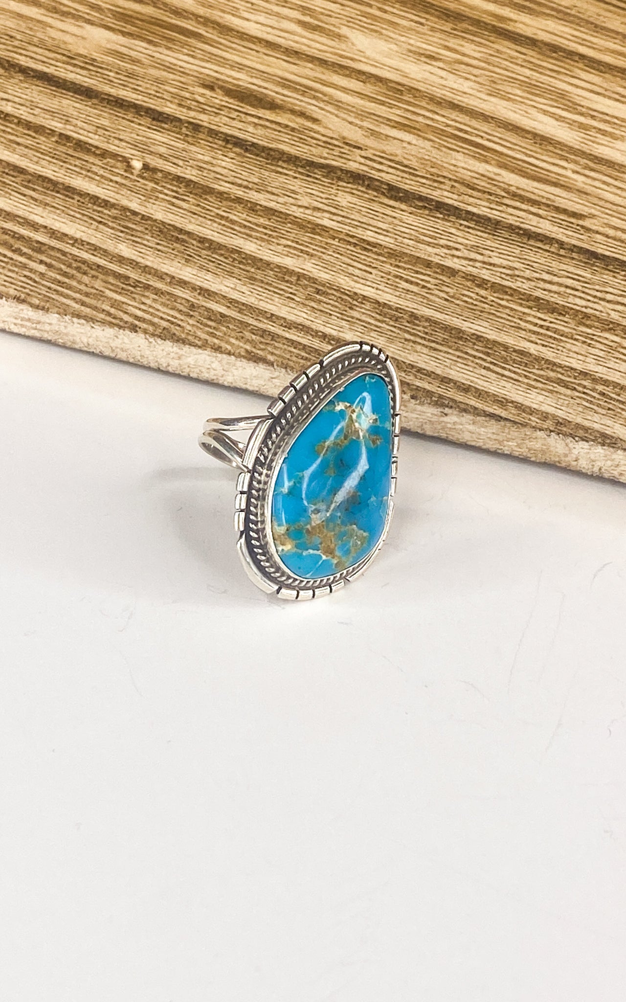 Peggy Skeets Large Kingman Turquoise Ring